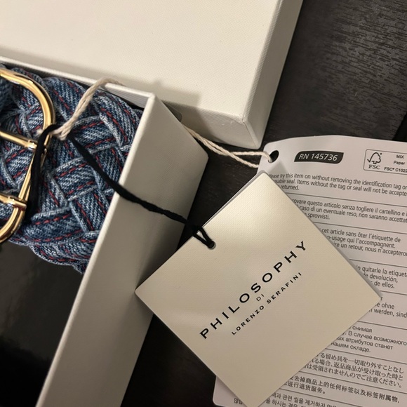 Braided Denim belt Philosophy by Lorenzo Serafini NWT - Picture 3 of 4